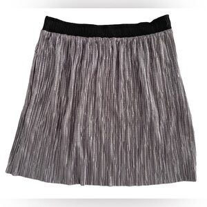 BCBGeneration Metallic Silver Pleated Mini Skirt
